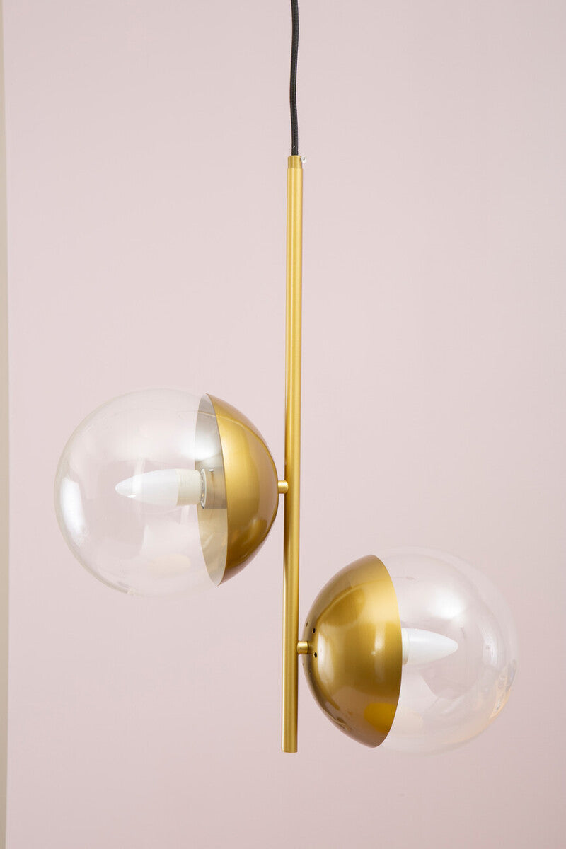 Orsina Revive Gold Pendant Light | Dual Glass Globe Shades
