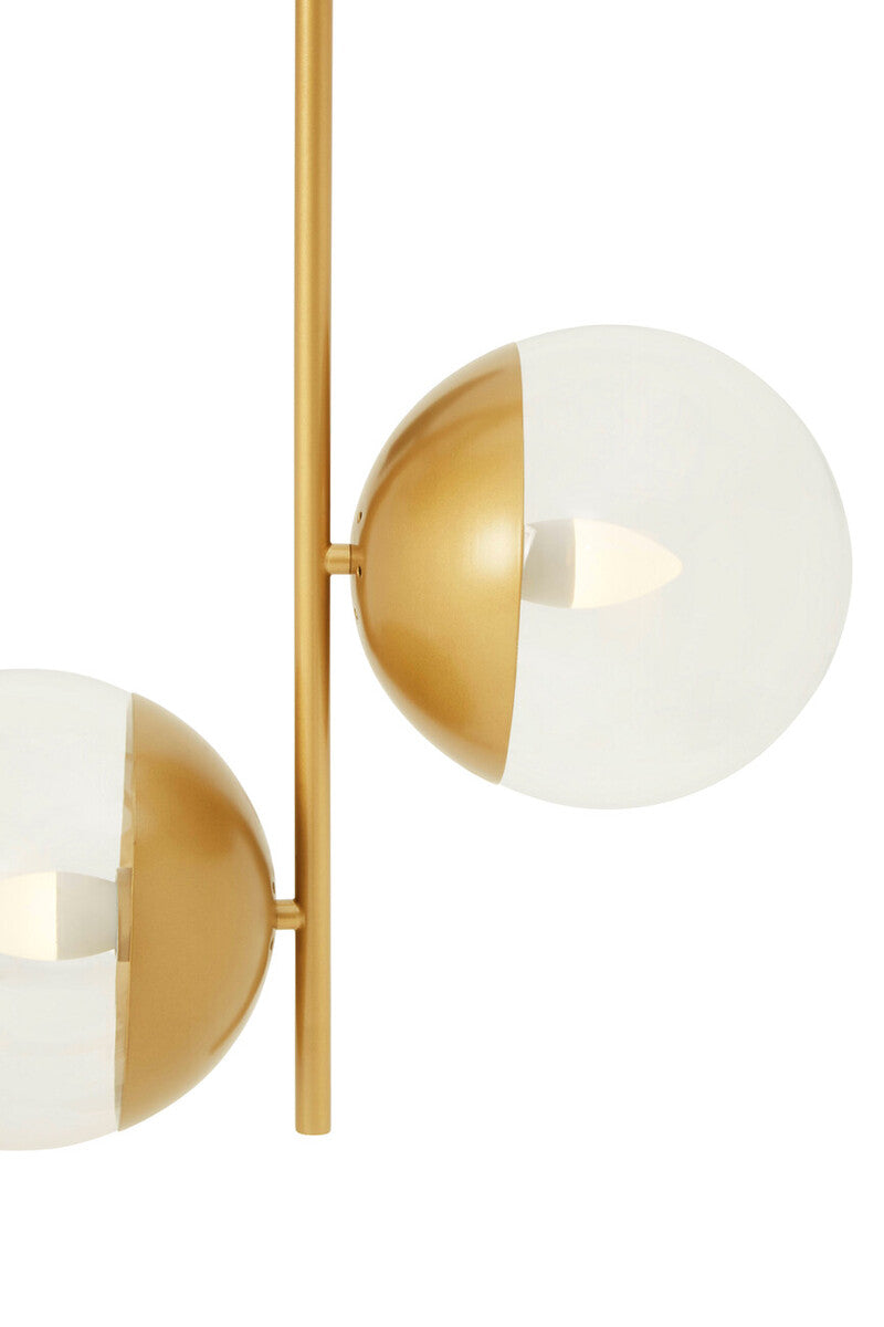 Orsina Revive Gold Pendant Light | Dual Glass Globe Shades
