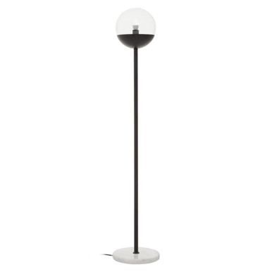Orsina Revive Modern Black Metal Floor Lamp | Minimalist Globe Shade