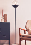 Orsina Revive Modern Black Metal Floor Lamp | Minimalist Globe Shade