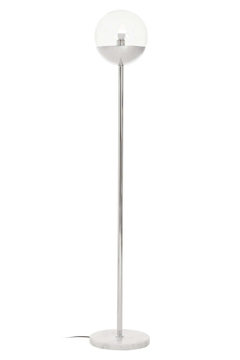 Orsina Revive Metal Floor Lamp | Chrome Finish with Clear Globe Shade