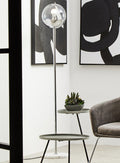 Orsina Revive Metal Floor Lamp | Chrome Finish with Clear Globe Shade