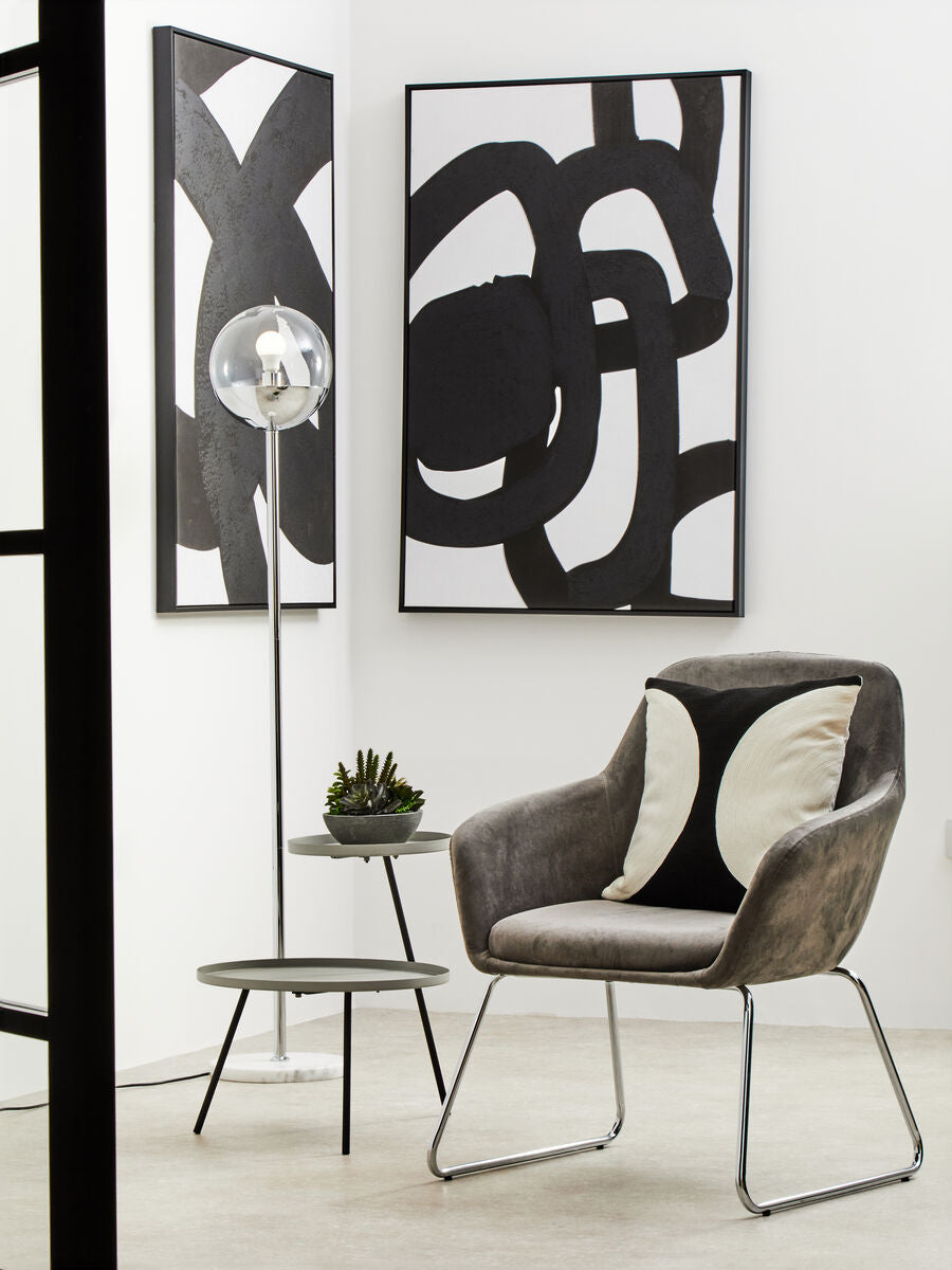 Orsina Revive Metal Floor Lamp | Chrome Finish with Clear Globe Shade