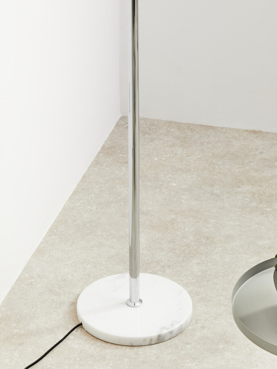 Orsina Revive Metal Floor Lamp | Chrome Finish with Clear Globe Shade