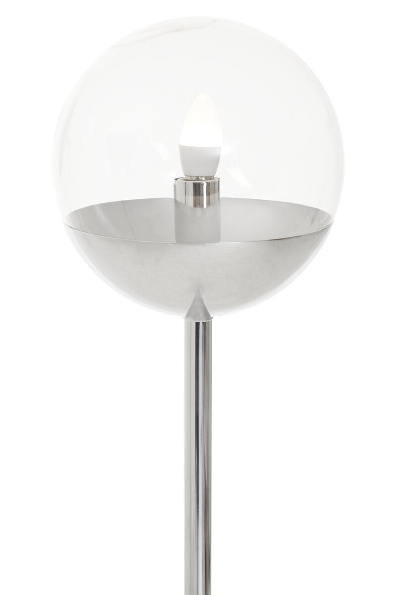Orsina Revive Metal Floor Lamp | Chrome Finish with Clear Globe Shade