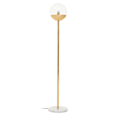 Orsina Revive Gold Metal Floor Lamp with White Marble Base & Globe