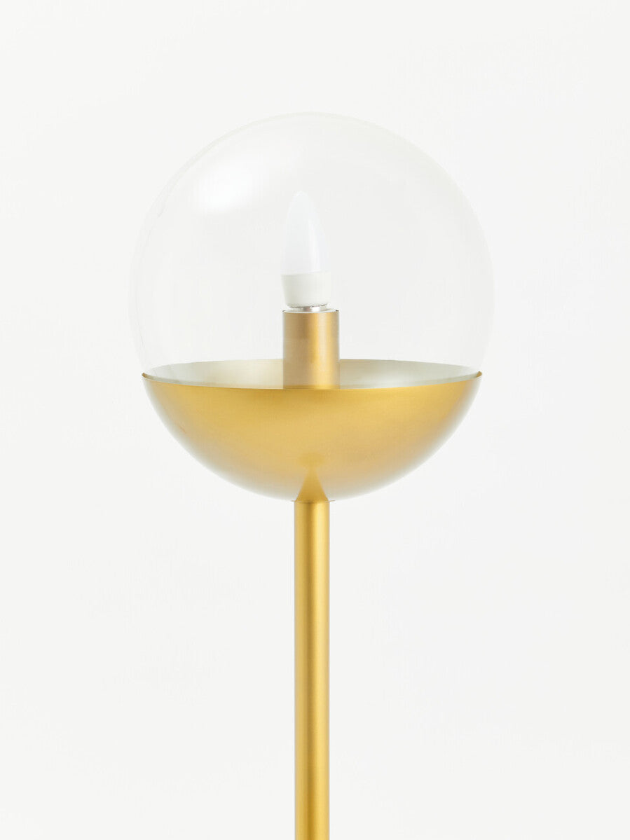 Orsina Revive Gold Metal Floor Lamp with White Marble Base & Globe