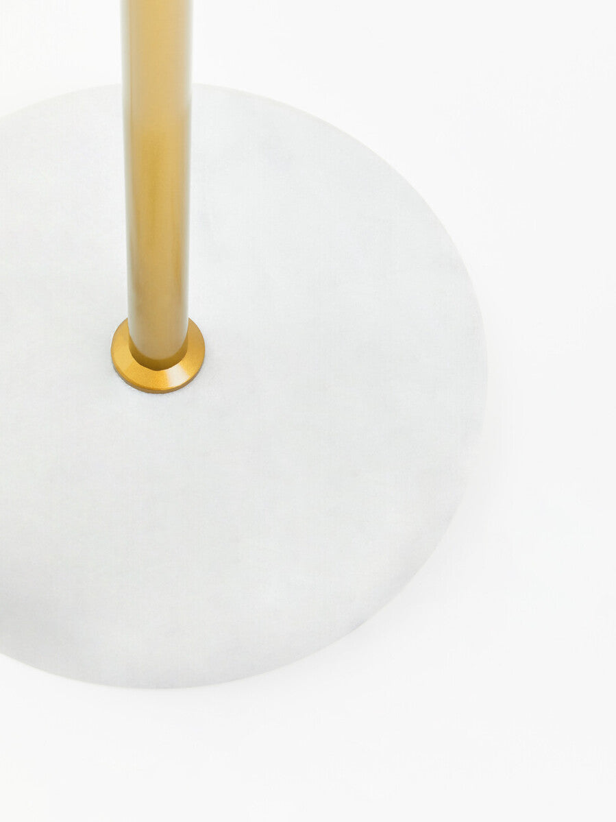 Orsina Revive Gold Metal Floor Lamp with White Marble Base & Globe