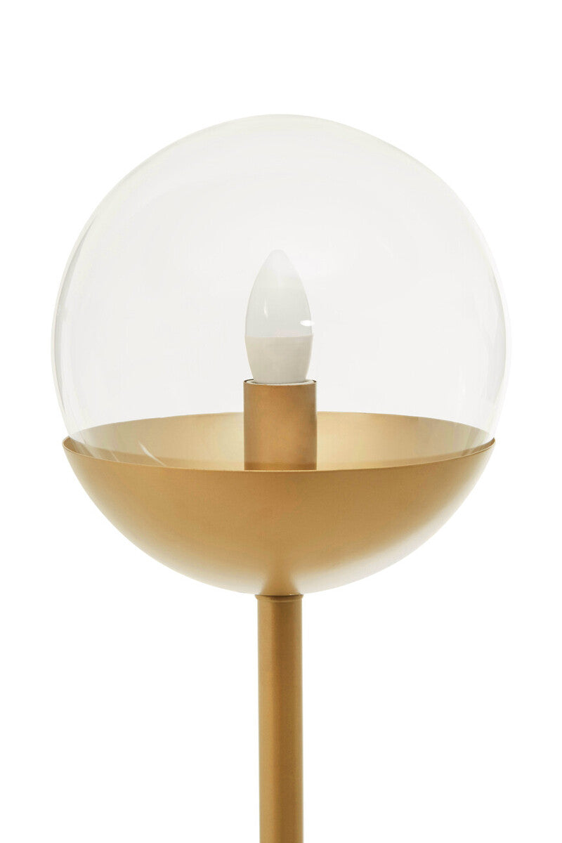 Orsina Revive Gold Metal Floor Lamp with White Marble Base & Globe