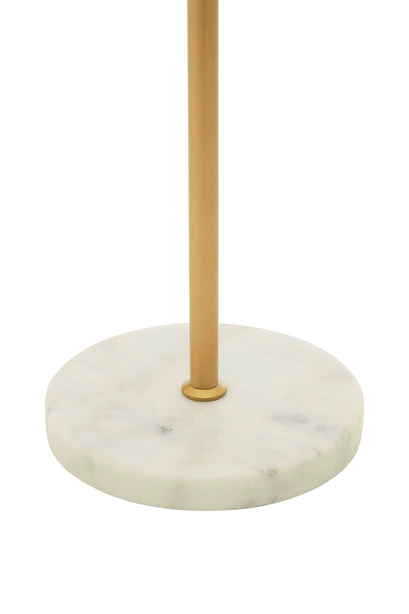 Orsina Revive Gold Metal Floor Lamp with White Marble Base & Globe