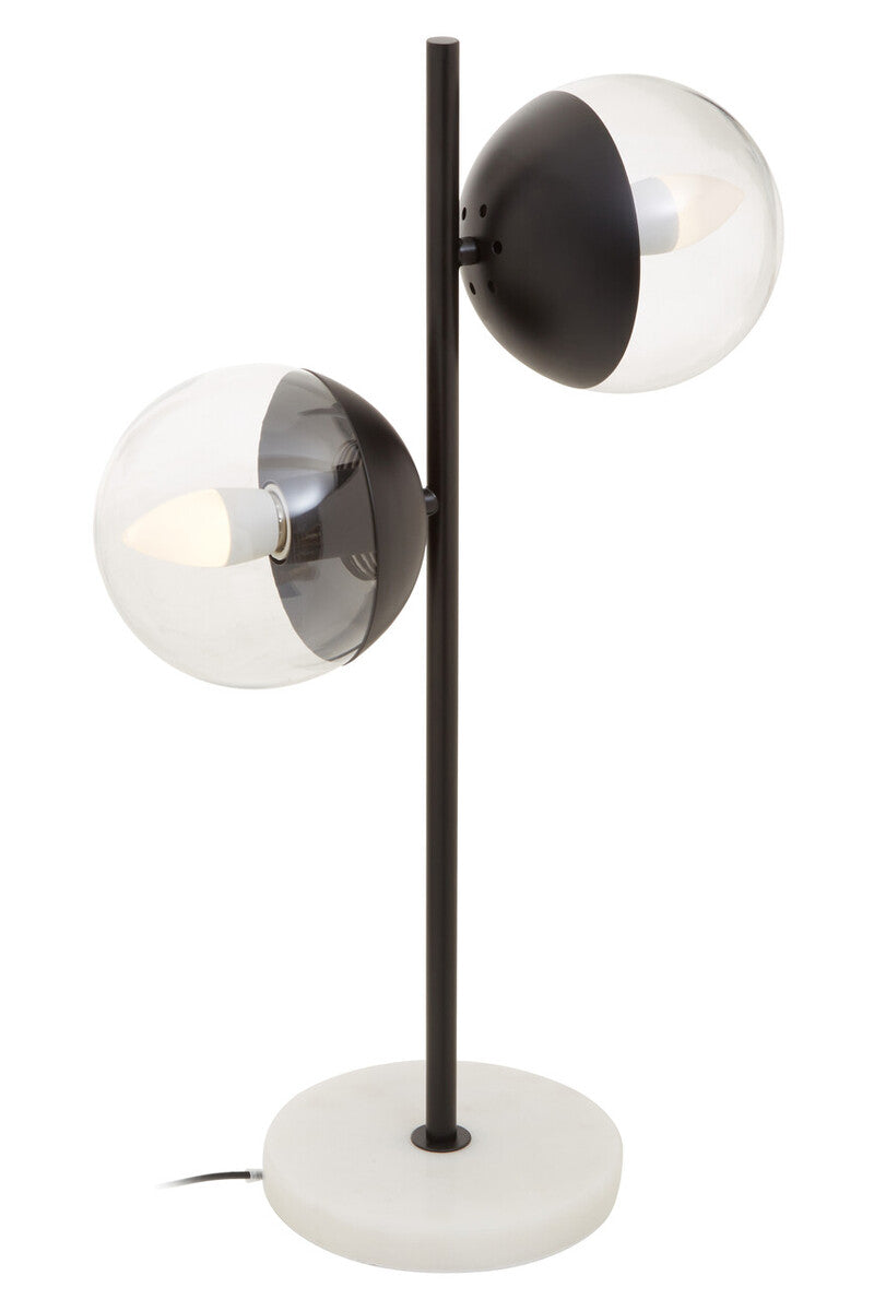Orsina Revive 2-Light Table Lamp – Black Metal & Marble Base