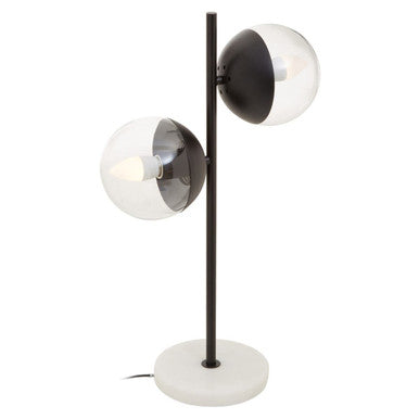 Orsina Revive 2-Light Table Lamp – Black Metal & Marble Base