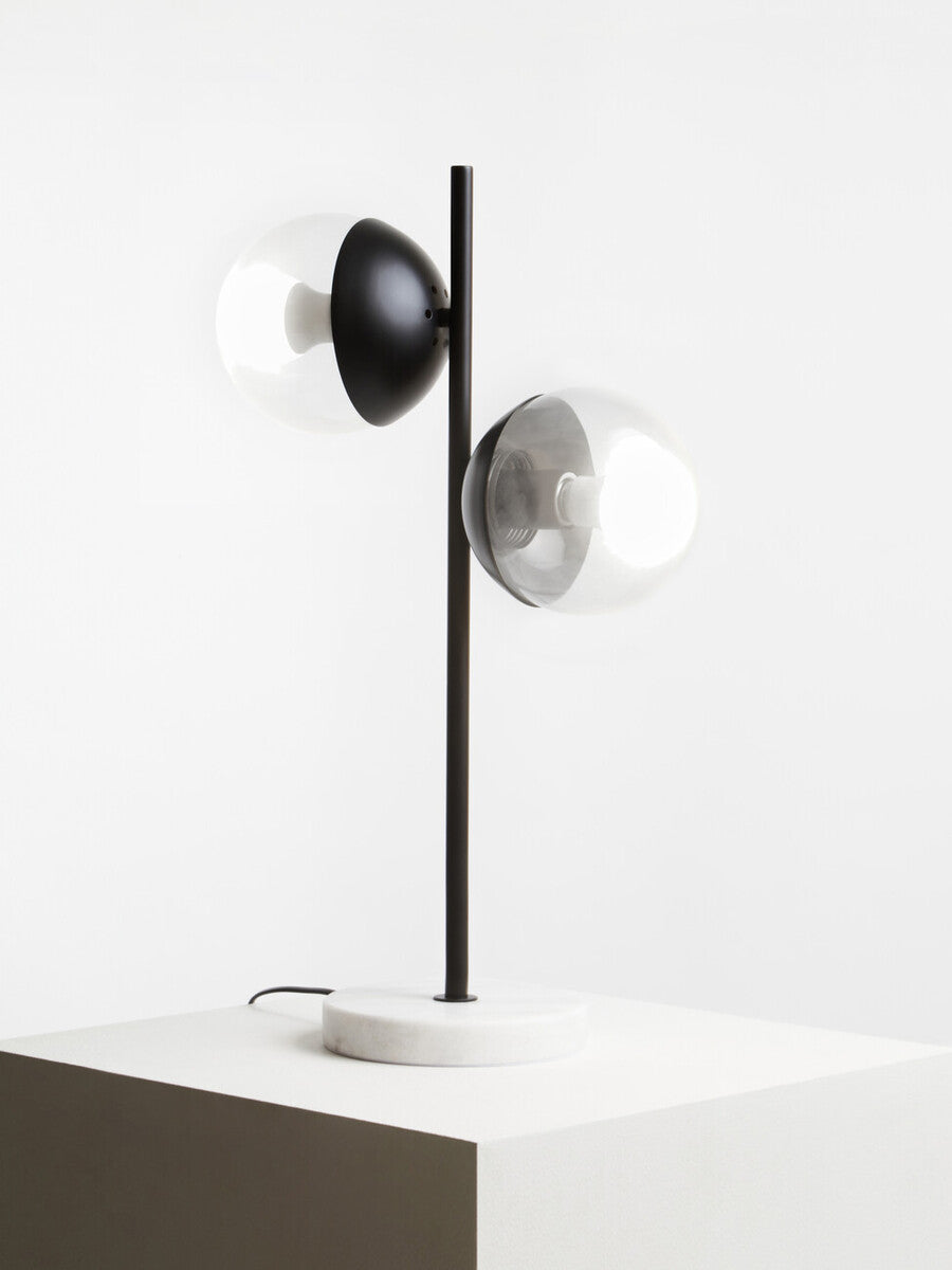 Orsina Revive 2-Light Table Lamp – Black Metal & Marble Base