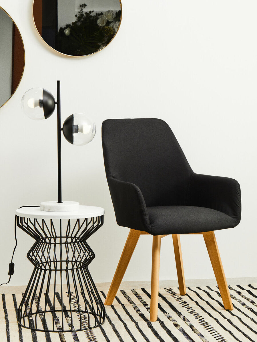 Orsina Revive 2-Light Table Lamp – Black Metal & Marble Base