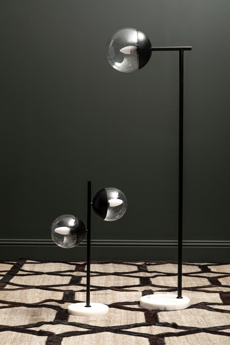 Orsina Revive 2-Light Table Lamp – Black Metal & Marble Base