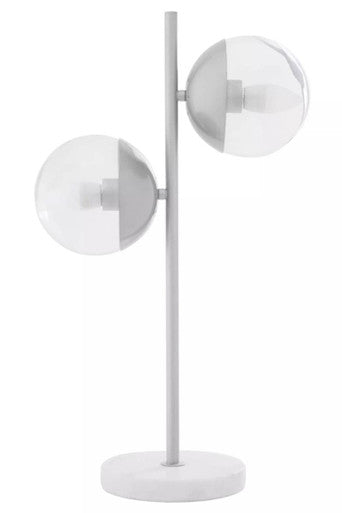 Orsina Revive 2-Light Chrome & White Marble Table Lamp