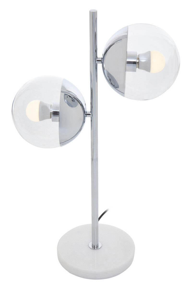 Orsina Revive 2-Light Chrome & White Marble Table Lamp