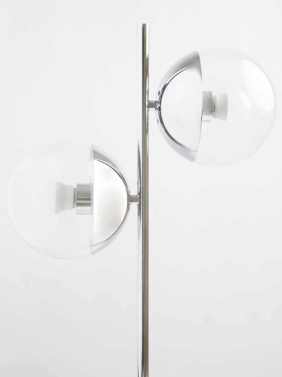 Orsina Revive 2-Light Chrome & White Marble Table Lamp