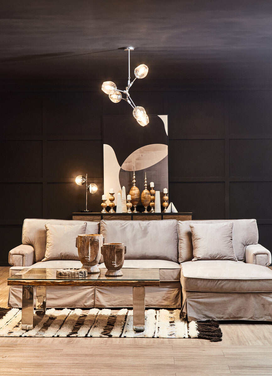 Orsina Revive 2-Light Chrome & White Marble Table Lamp