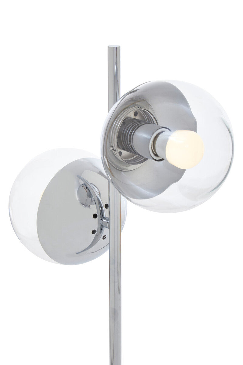 Orsina Revive 2-Light Chrome & White Marble Table Lamp