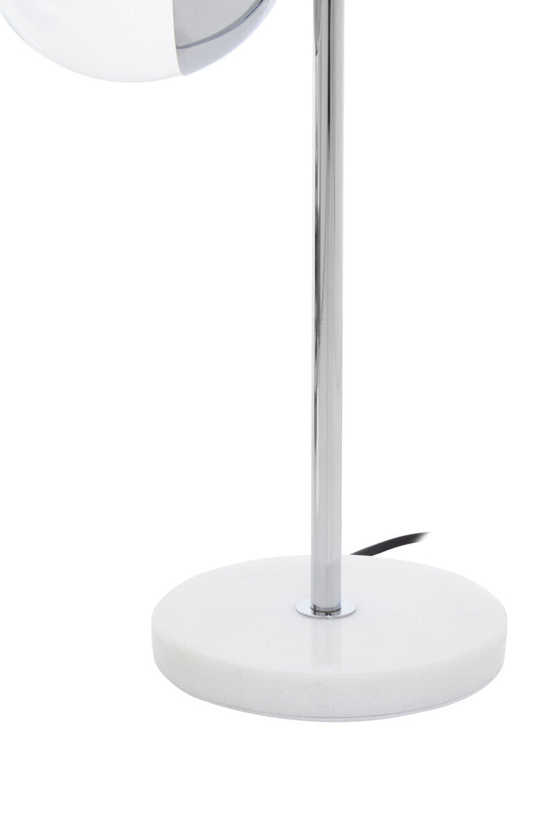 Orsina Revive 2-Light Chrome & White Marble Table Lamp