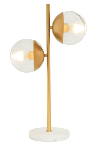 Orsina Revive Gold Table Lamp | Two Light Marble Base Modern Lighting