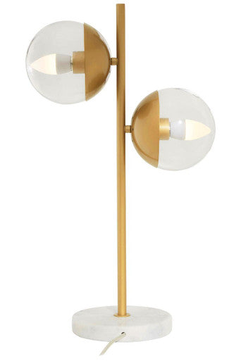Orsina Revive Gold Table Lamp | Two Light Marble Base Modern Lighting