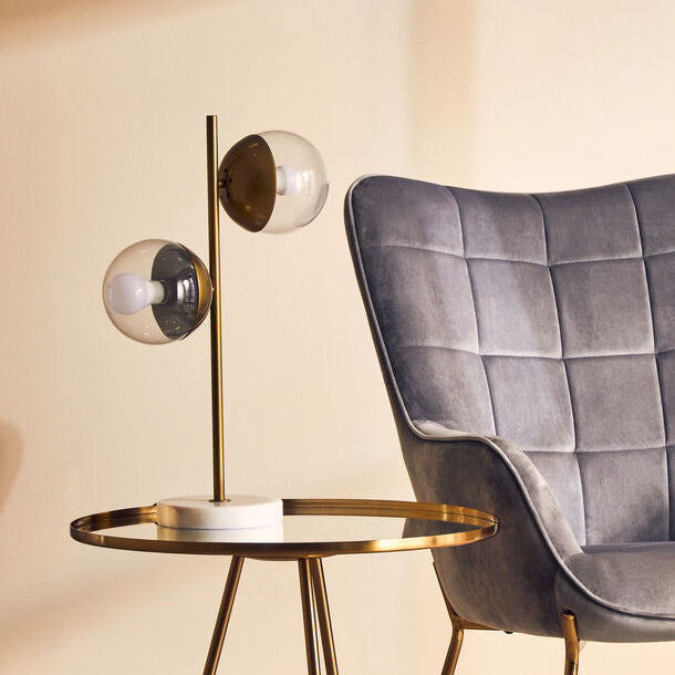 Orsina Revive Gold Table Lamp | Two Light Marble Base Modern Lighting