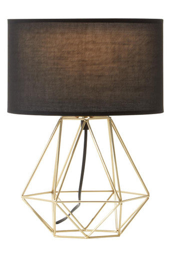 Orsina Wyra Table Lamp – Modern Black and Gold Cage Base Design