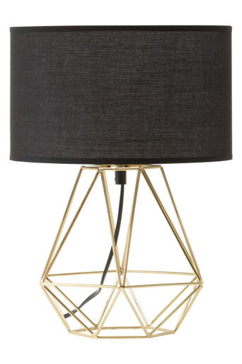 Orsina Wyra Table Lamp – Modern Black and Gold Cage Base Design