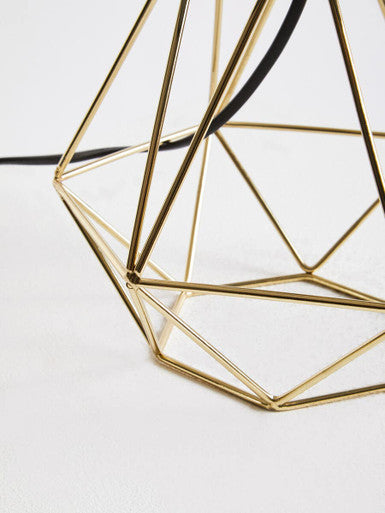 Orsina Wyra Table Lamp – Modern Black and Gold Cage Base Design