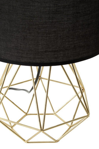 Orsina Wyra Table Lamp – Modern Black and Gold Cage Base Design