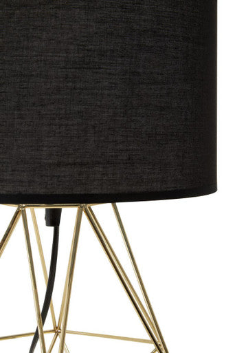 Orsina Wyra Table Lamp – Modern Black and Gold Cage Base Design