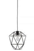 Orsina Wyra Black Pendant Light – Geometric Cage Metal Ceiling Lamp