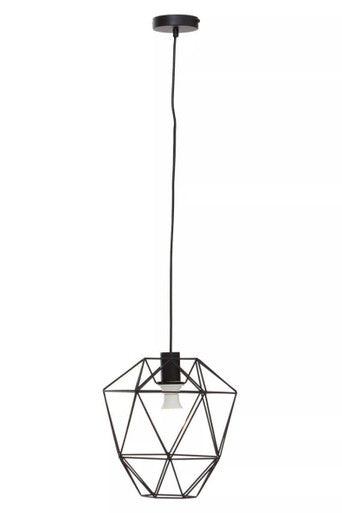 Orsina Wyra Black Pendant Light – Geometric Cage Metal Ceiling Lamp