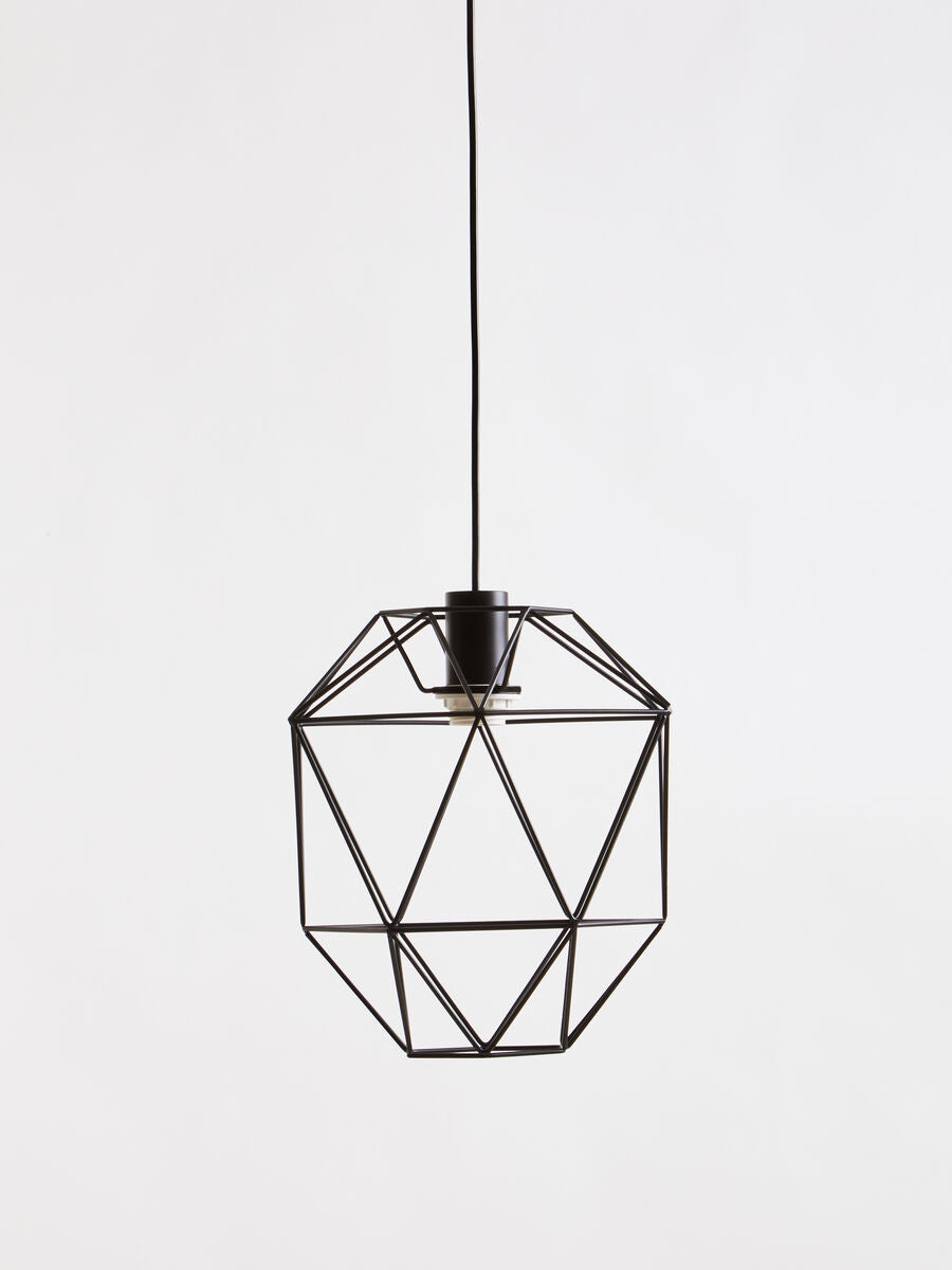 Orsina Wyra Black Pendant Light – Geometric Cage Metal Ceiling Lamp