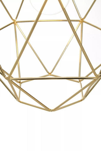 Orsina Wyra Champagne Gold Pendant Light – Geometric Cage Design