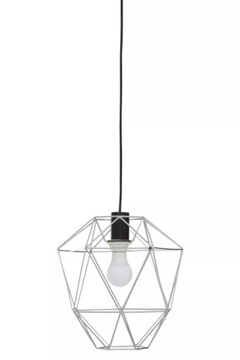 Orsina Wyra Chrome Pendant Light – Modern Geometric Silver Cage