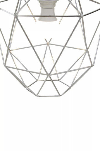 Orsina Wyra Chrome Pendant Light – Modern Geometric Silver Cage