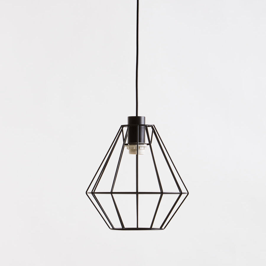 Orsina Wyra Black Cage Pendant Light – Modern Geometric Lighting
