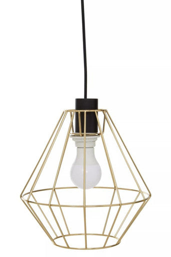 Orsina Wyra Champagne Gold Cage Pendant Light – Modern Minimalist