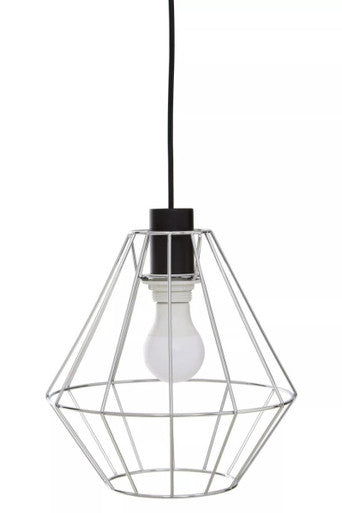 Orsina Wyra Chrome Cage Pendant Light – Modern Geometric Ceiling Lamp