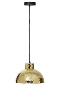 Orsina New Foundry Gold Pendant Light – Hammered Metal Semicircle Shade