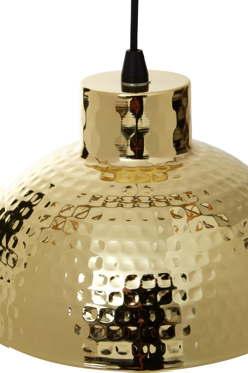 Orsina New Foundry Gold Pendant Light – Hammered Metal Semicircle Shade