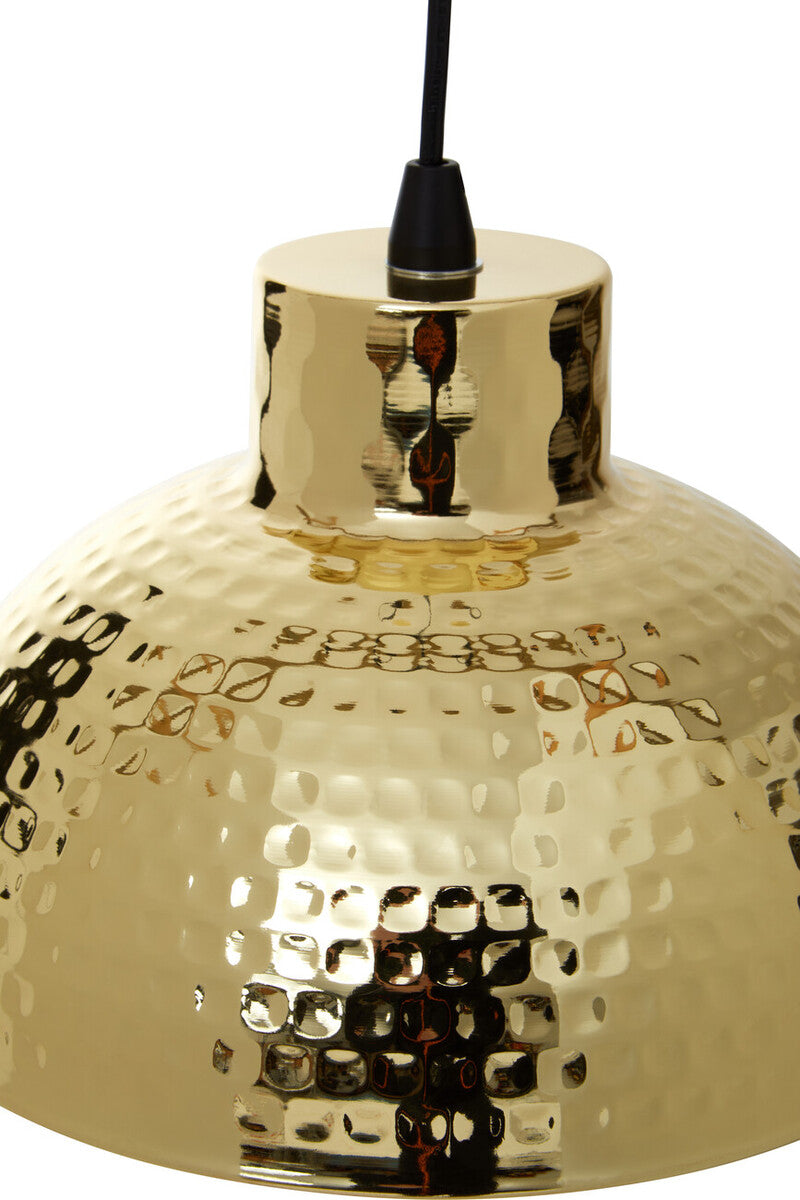 Orsina New Foundry Gold Pendant Light – Hammered Metal Semicircle Shade