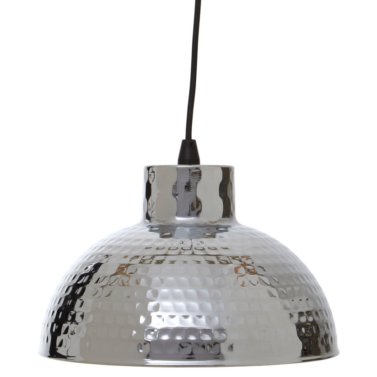 Orsina New Foundry Chrome Hammered Iron Pendant Light – Industrial