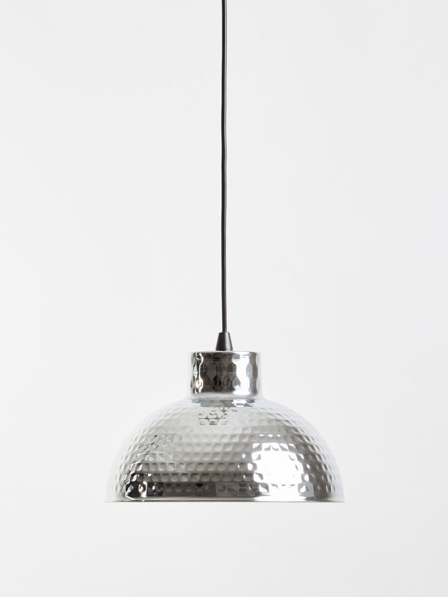 Orsina New Foundry Chrome Hammered Iron Pendant Light – Industrial