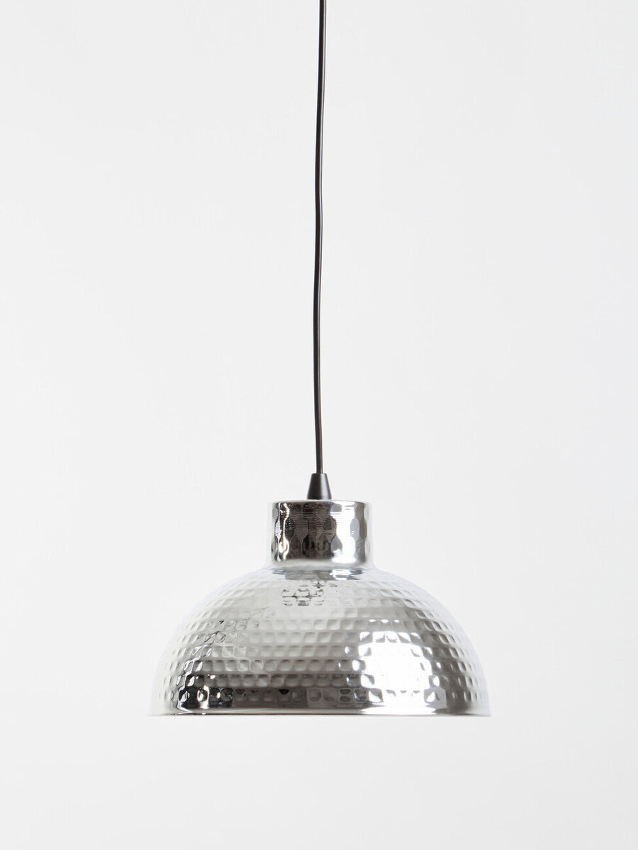 Orsina New Foundry Chrome Hammered Iron Pendant Light – Industrial