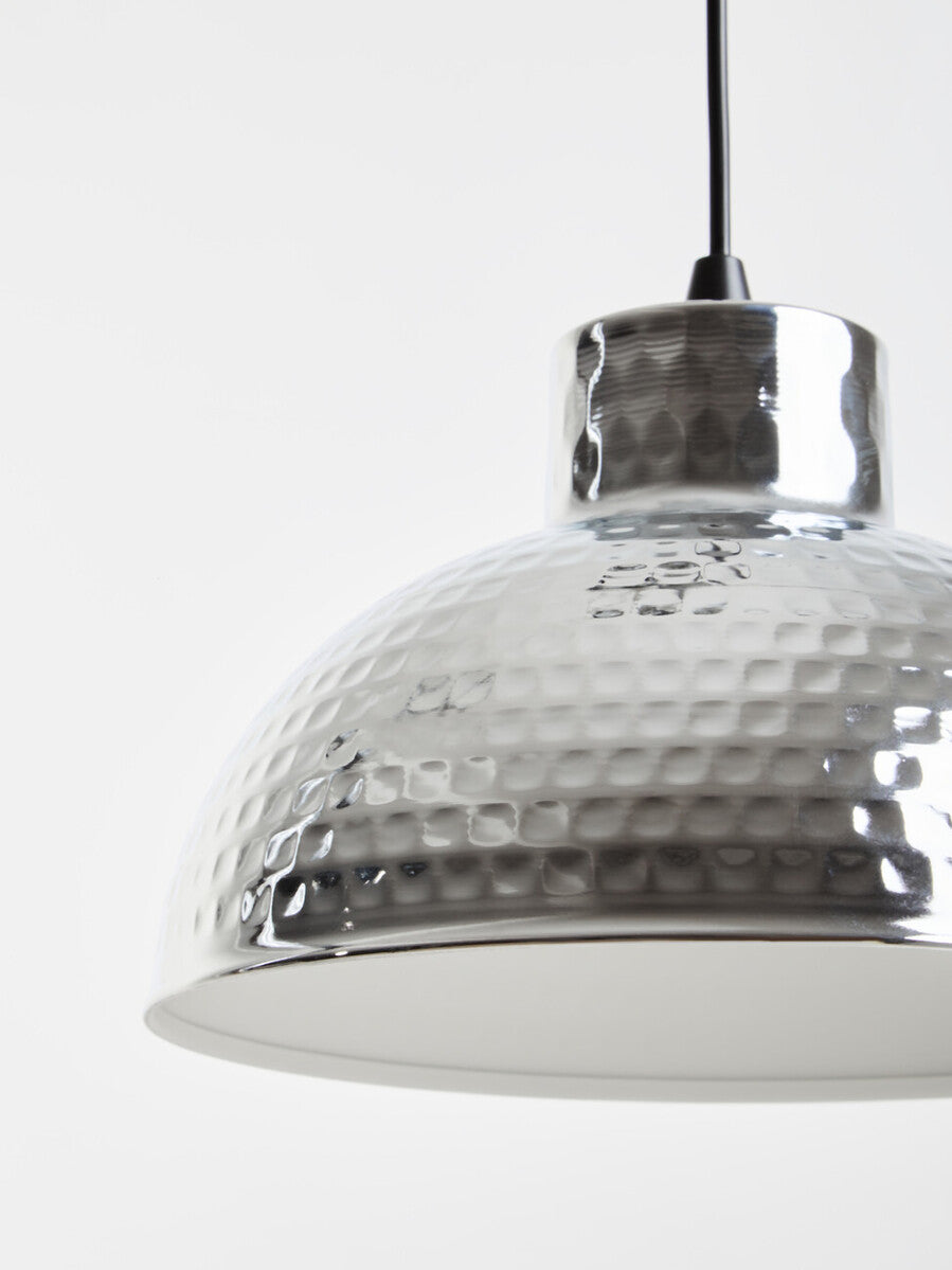 Orsina New Foundry Chrome Hammered Iron Pendant Light – Industrial