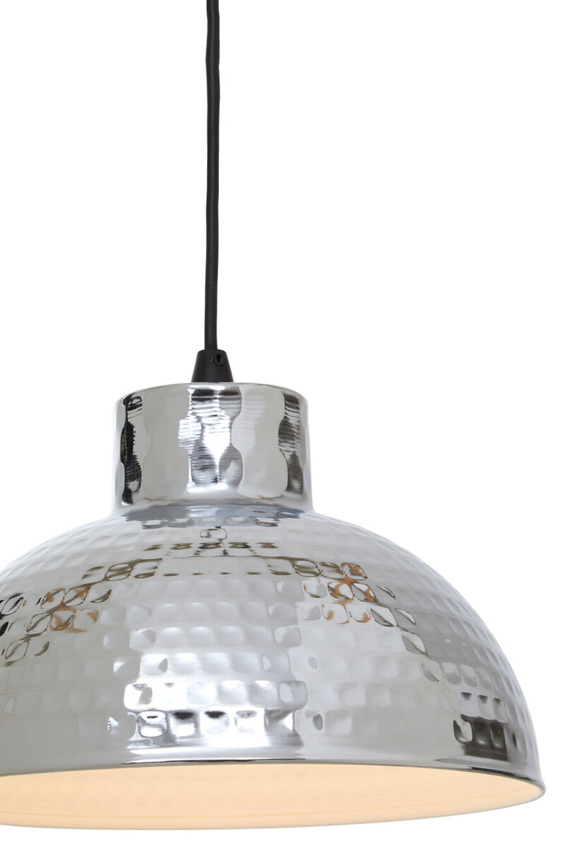 Orsina New Foundry Chrome Hammered Iron Pendant Light – Industrial